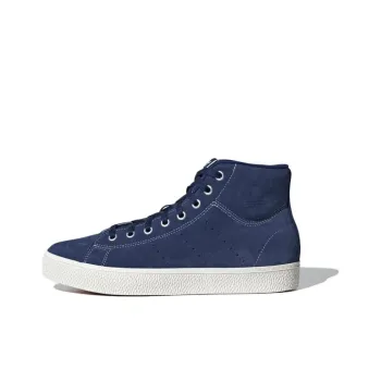 Adidas Originals STAN SMITH Cushioning Wear-Resistant Mid-Top Skateboard Shoes Unisex Dark Blue