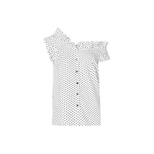 DPLAY Shirts Women's Black/White Polka Dot