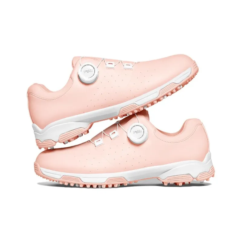 PGM Slip Resistant Water Resistant Low Top Golf Shoes Women's Pink-2
