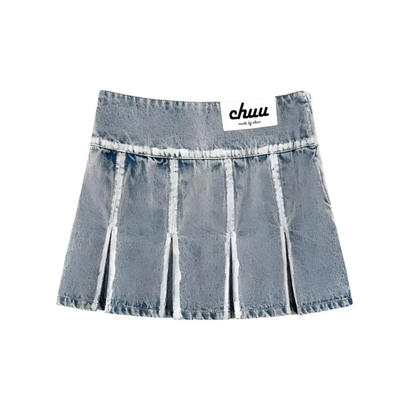 CHUU Casual Short Skirts Women's Denim Blue-1