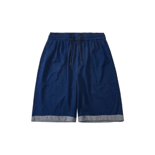 WAYNEXZAVIER Denim Shorts Men Dark Blue