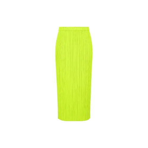 PLEATS PLEASE ISSEY MIYAKE Casual Long Skirts Women's Yellow Green