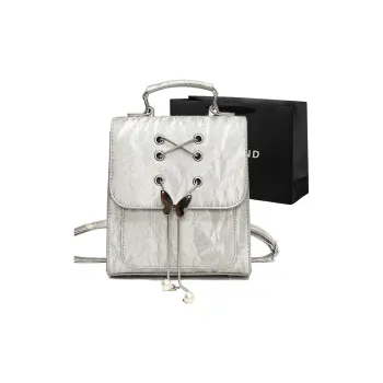 PINK·LAND PU Backpack Regular Women's White/Silver/Green/Black