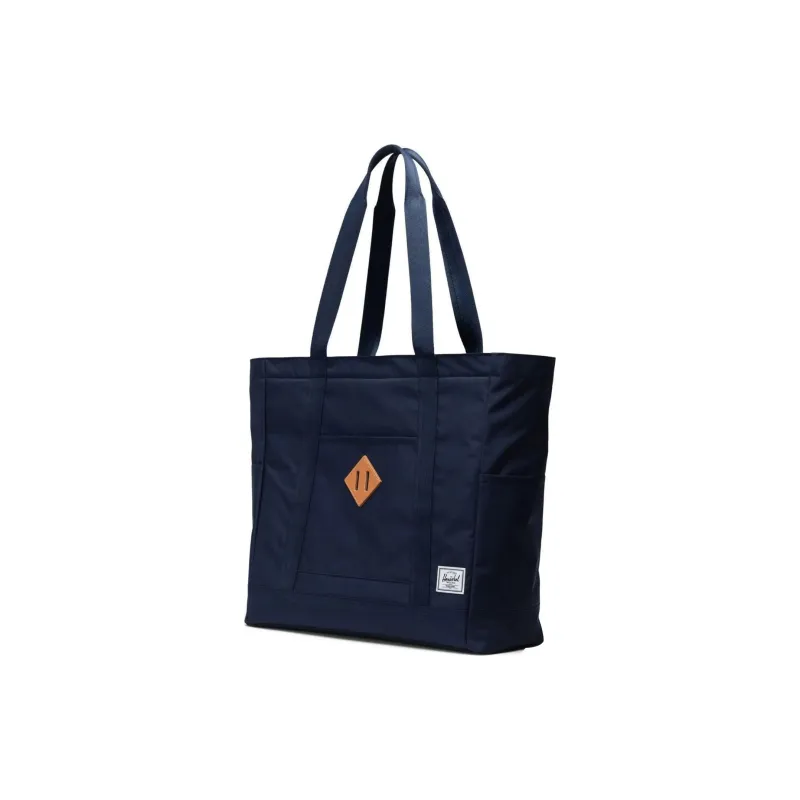 Herschel Twill Tote Bag Shopping Bag Shoulder Bag Handbag Large Size Unisex Dark Marine Blue-1