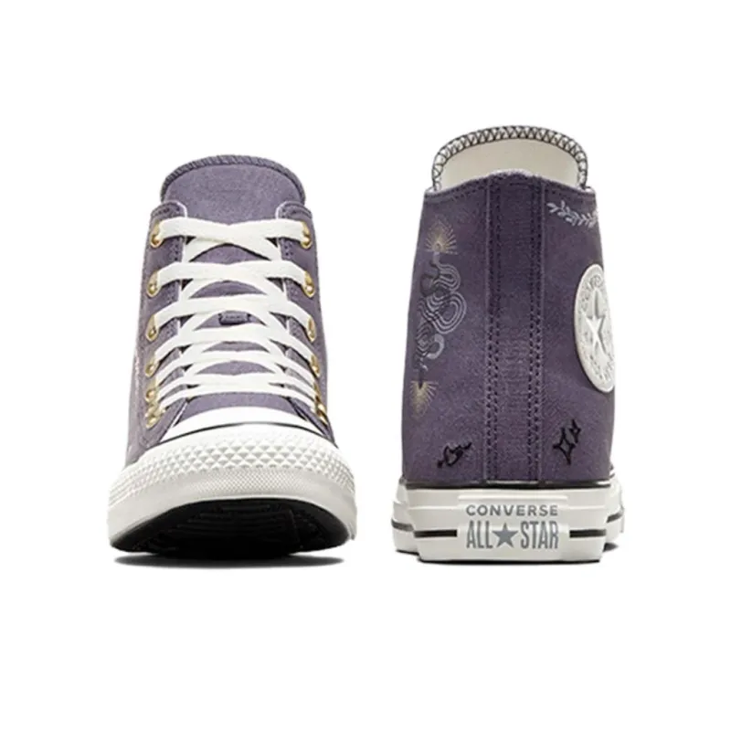 Converse Chuck Taylor All Star Anti Slip Wear Resistant High Top Canvas Shoes Women's Purple White-3