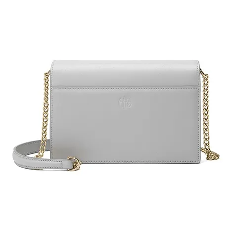 Ancient Yi Xi Cow Leather Cheongsam Embroidery Crossbody Bag Women's Frost Snow Gray-3
