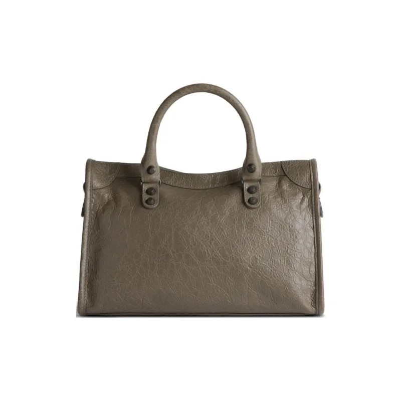 Balenciaga Lambskin Tote Bag Shopping Bag Shoulder Bag Crossbody Bag Handbag Small Size Women's Dark Green-4