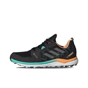 Adidas Terrex Agravic Breathable Low Top Running Shoes Women's Black Orange Green