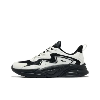 Erke Chuanliu 2.0 Cushioned Wear Resistant Breathable Low Top Casual Shoes Men's Jet Black Microcrystal White