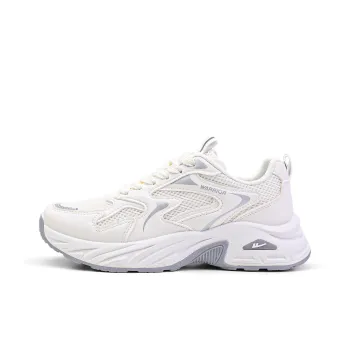 Warrior Slip Resistant, Abrasion Resistant, Breathable, Lightweight Low Top Chunky Sneakers Women's Beige Gray