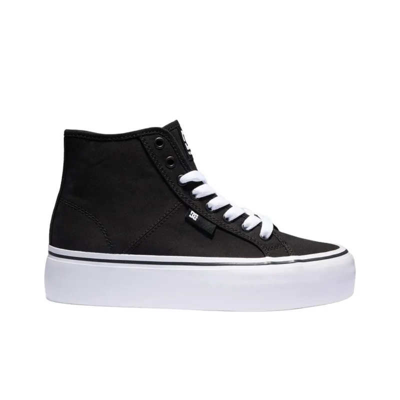 DC Shoes High Top Canvas Shoes Women's Black White-1