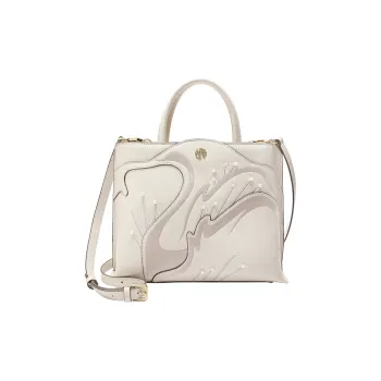 Ancient Yi Xi Cow Leather Commute Shoulder Bag Crossbody Bag Mom Handbag Women's Elegant White