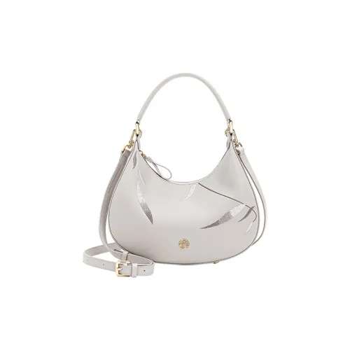 Ancient Yi Xi Cow Leather Niche Premium Hanfu Crossbody Underarm Shoulder Bag Regular Women's Plain White