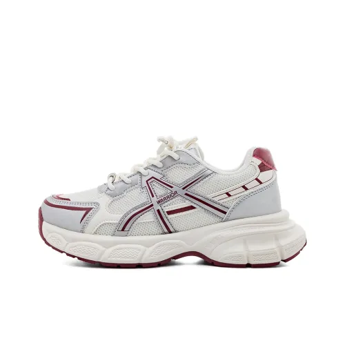 WARRIOR Chunky Sneakers Women's Low-Top Beige Gray Wine