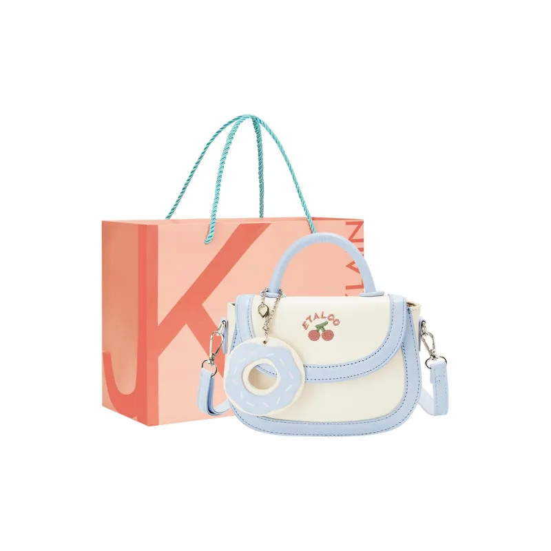 JANE KLAIN PU Saddle Bag Handbag, Crossbody Bag Regular Women's White & Blue/White & Pink-0