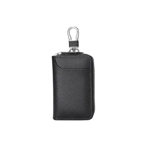 OUZIHUANG Cow Leather Key Pouch Small Size Unisex Red/Blue/Black/Brown