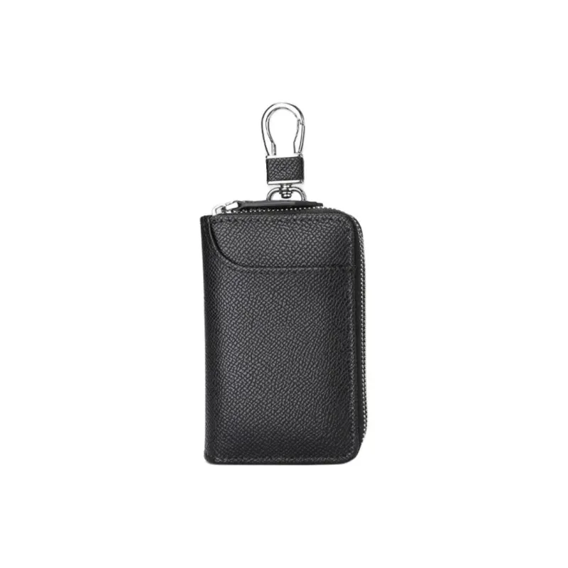 OUZIHUANG Cow Leather Key Pouch Small Size Unisex Red/Blue/Black/Brown-2