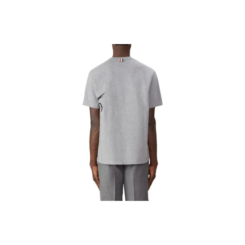 THOM BROWNE Raven print Cotton T shirt-2