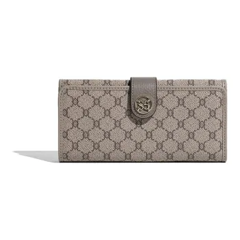 DOSRFINI PVC Multiple Card Slots Long Clutch Wallet Women's Apricot/Black Green/Brown