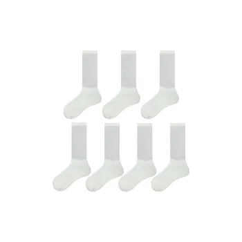 Evening Classroom Mid Calf Socks Women's 7 Pack Milk White