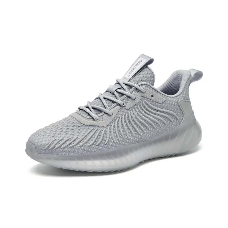 AOKANG Cushioned Wear-Resistant Lightweight Breathable Low-Top Casual Running Shoes Men's Gray-1