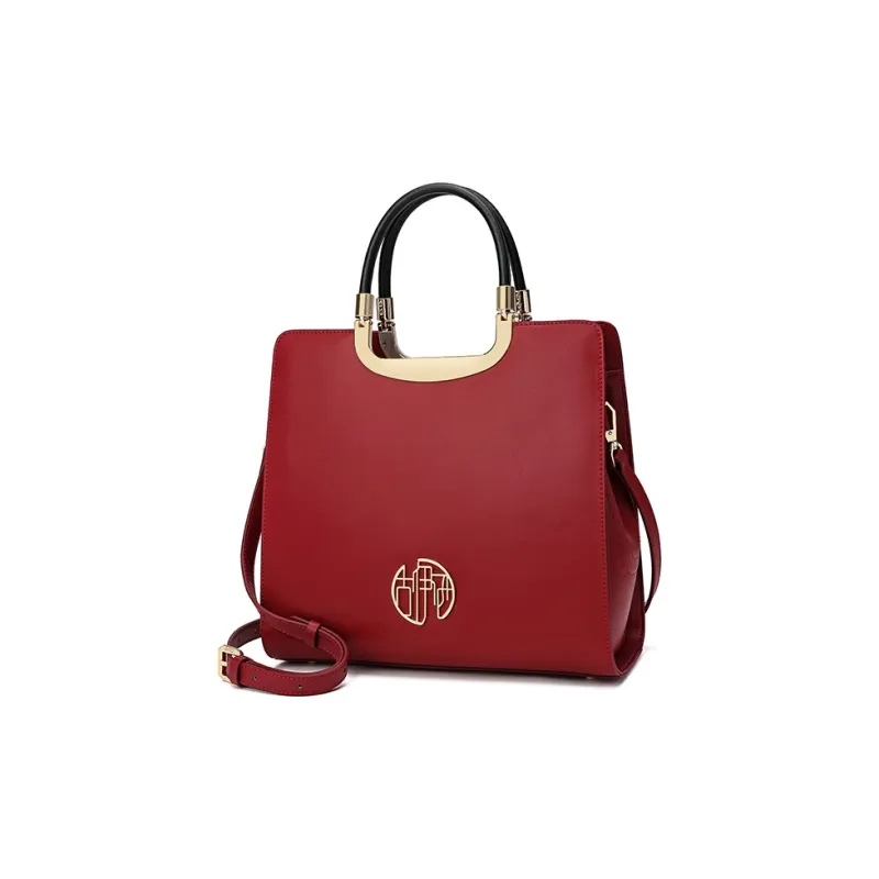 Ancient Yi Xi Cow Leather Handbag, One Shoulder Mom Bag, Crossbody Bag Tubas Women's Red Door Opening-1