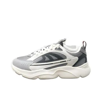 XTEP Anti-Slip Wear-Resistant Low-Top Casual Running Shoes Men's Gray White