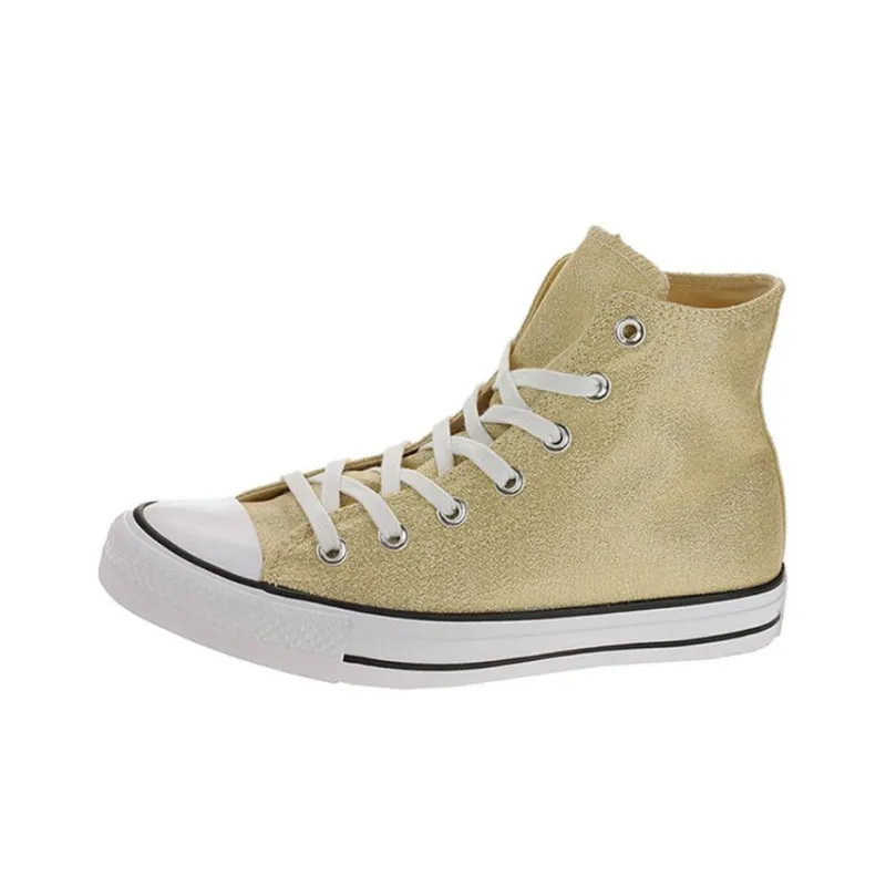 Converse Chuck Taylor All Star Precious Metals Wear-Resistant High-Top Canvas Shoes Women's Yellow-0