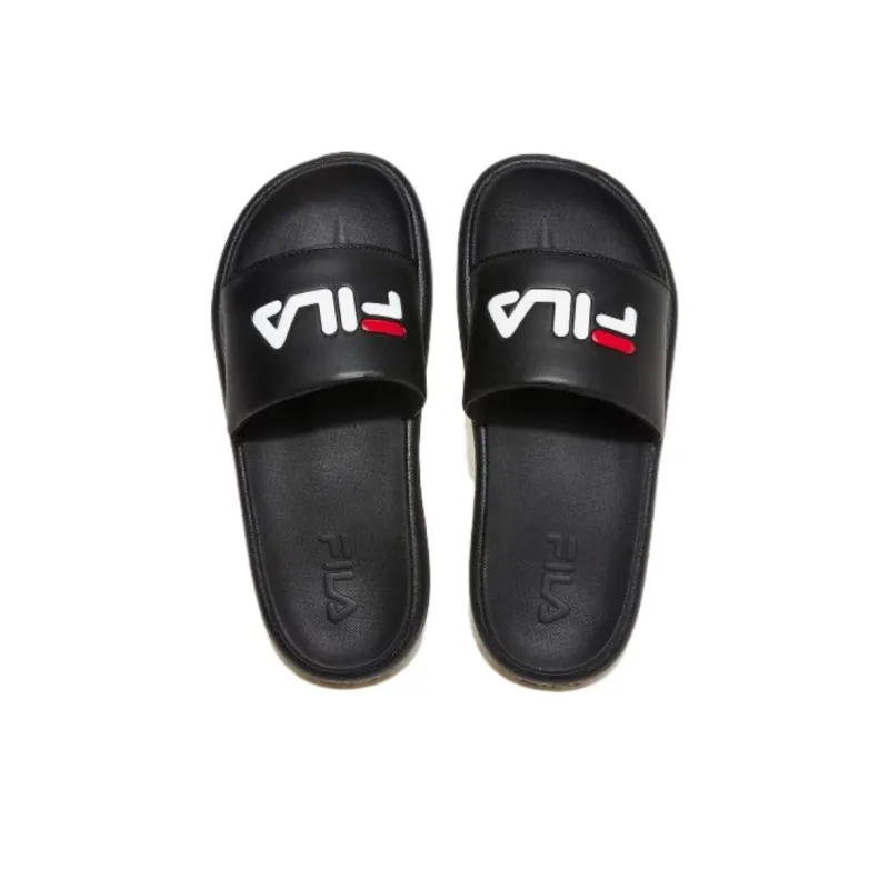 FILA Rubber Sole Slip Resistant Slide Slippers Unisex Black Korean Style-2