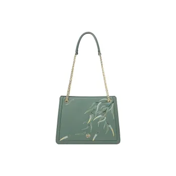 Ancient Yi Xi Cow Leather Cheongsam Mama Shoulder Bag Women's Thousand Years Green