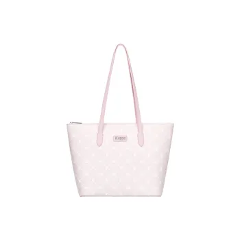 Kappa Matte Leather Refined Style Tote Shoulder Bag Commute Handbag Tubas Women's Milkshake Pink
