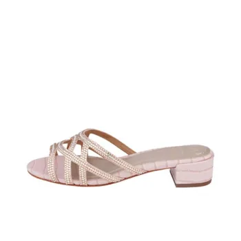 NICOLI Slide Slippers 4cm Women's Pink