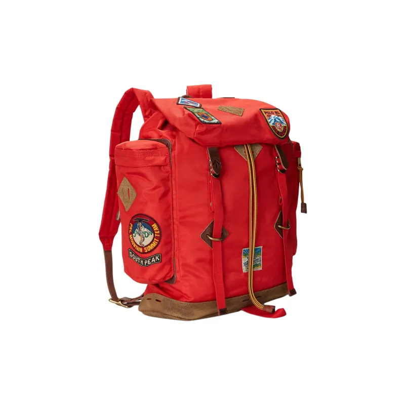 Polo Ralph Lauren Polyester With Cow Leather Backpack Regular Men's Red-1