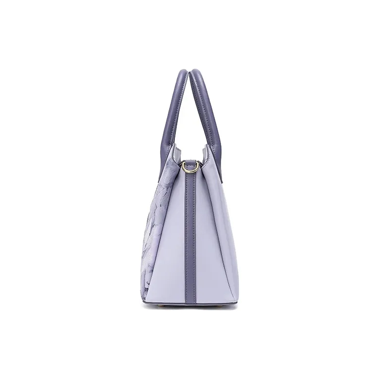 Ancient Yi Xi Cow Leather Shoulder Bag, Crossbody Bag, Handbag Women's Hyacinth Purple-3