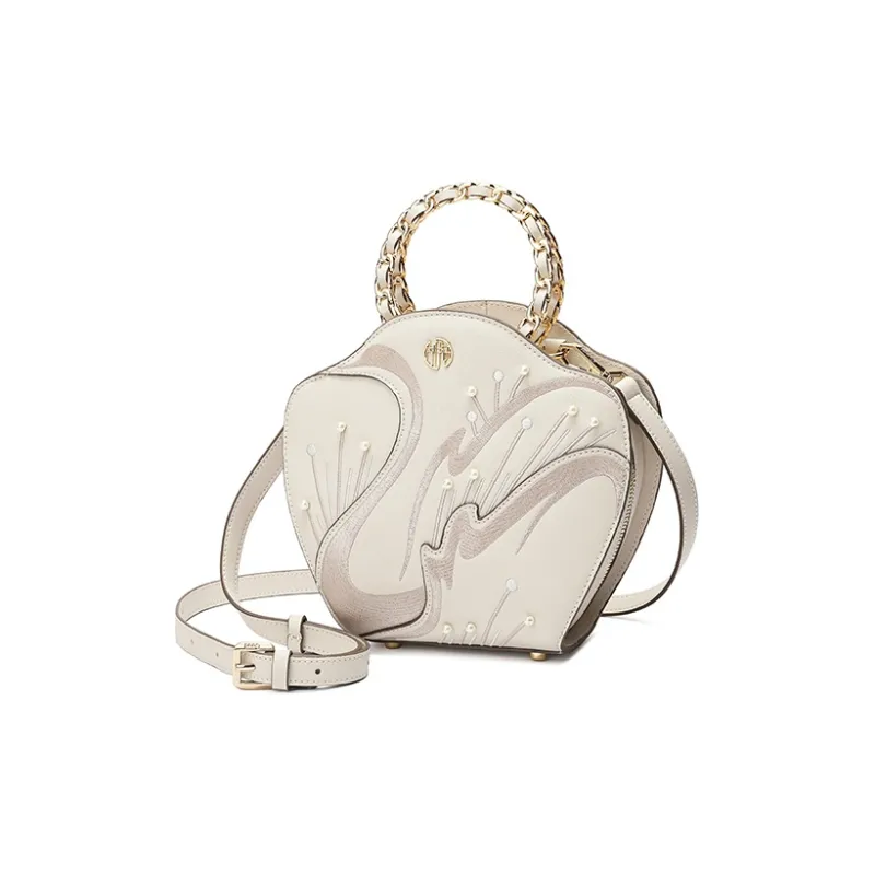 Ancient Yi Xi Cow Leather Cheongsam Mamianqun Shoulder Bag, Crossbody Bag, Handbag Women's Elegant White-1
