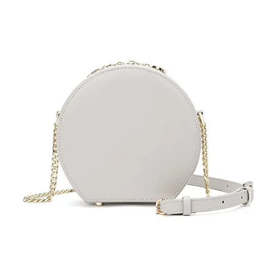 Ancient Yi Xi Cow Leather Niche Design Shoulder Bag, Crossbody Bag Women's Plain White-2
