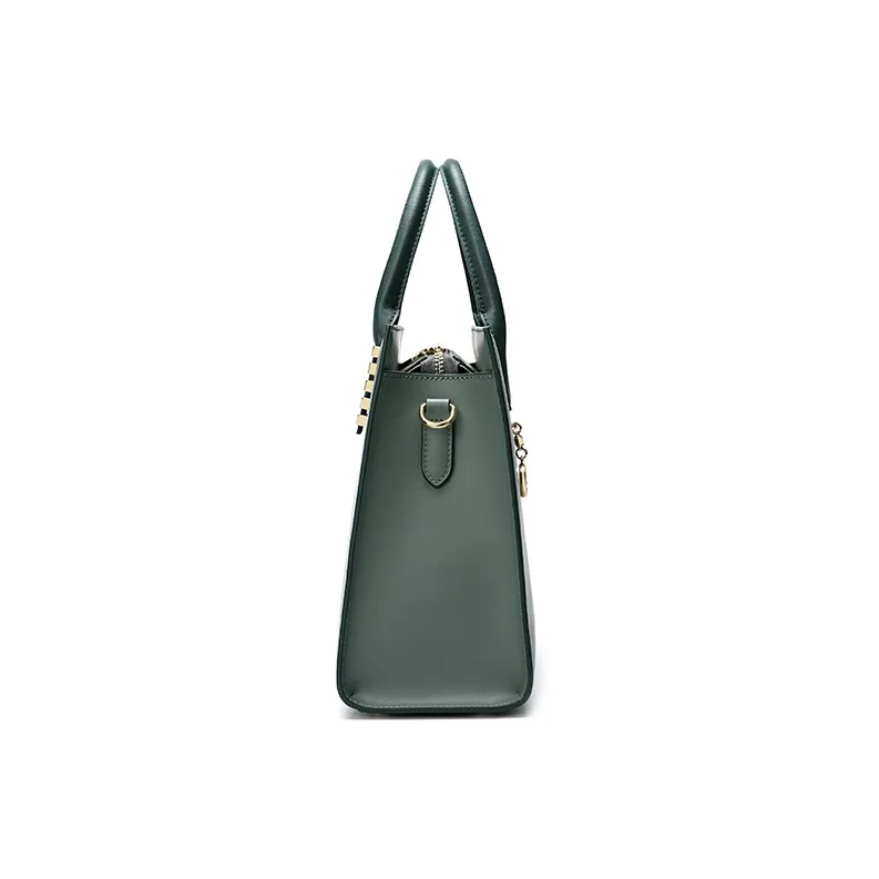 Ancient Yi Xi Cow Leather Shoulder Bag, Crossbody Bag, Handbag Women's Spruce Green-3