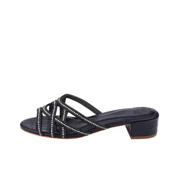 NICOLI Slide Slippers 4cm Women's Black