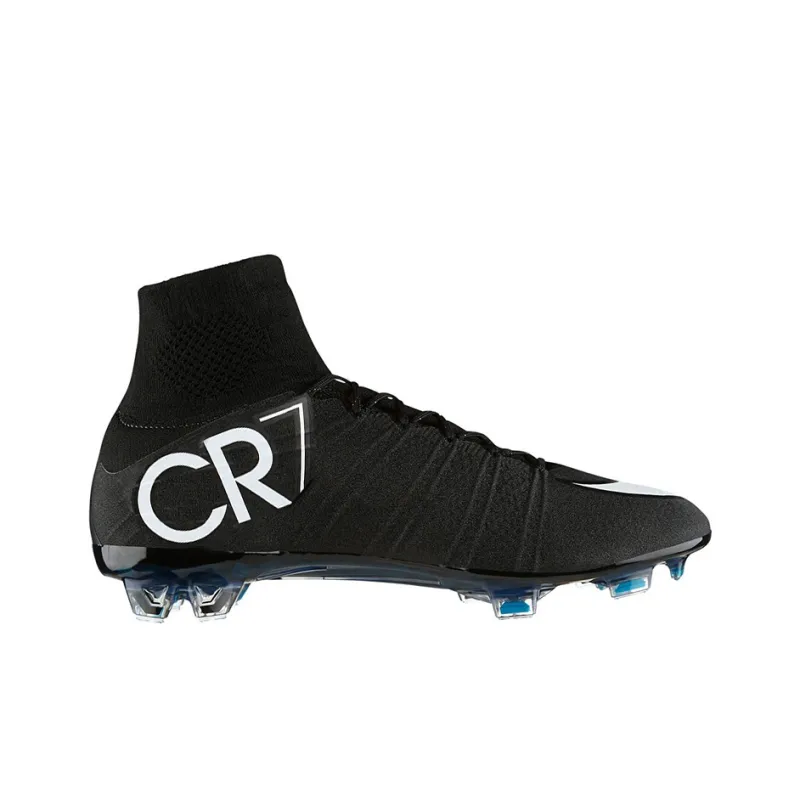 Nike Mercurial Superfly Soccer Shoes Men High Top Black/White/Blue-1