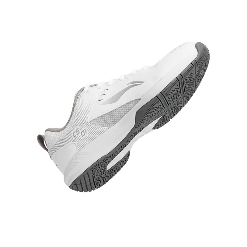 LiNing Feather Cushioning, Abrasion Resistant, Breathable, Lightweight Low Top Badminton Shoes Unisex White Silver-6