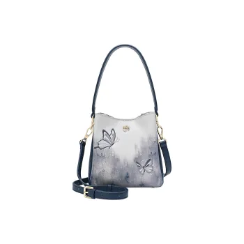 Ancient Yi Xi Cow Leather Niche Design Cheongsam Shoulder Bag Women's Distant Mountain Blue