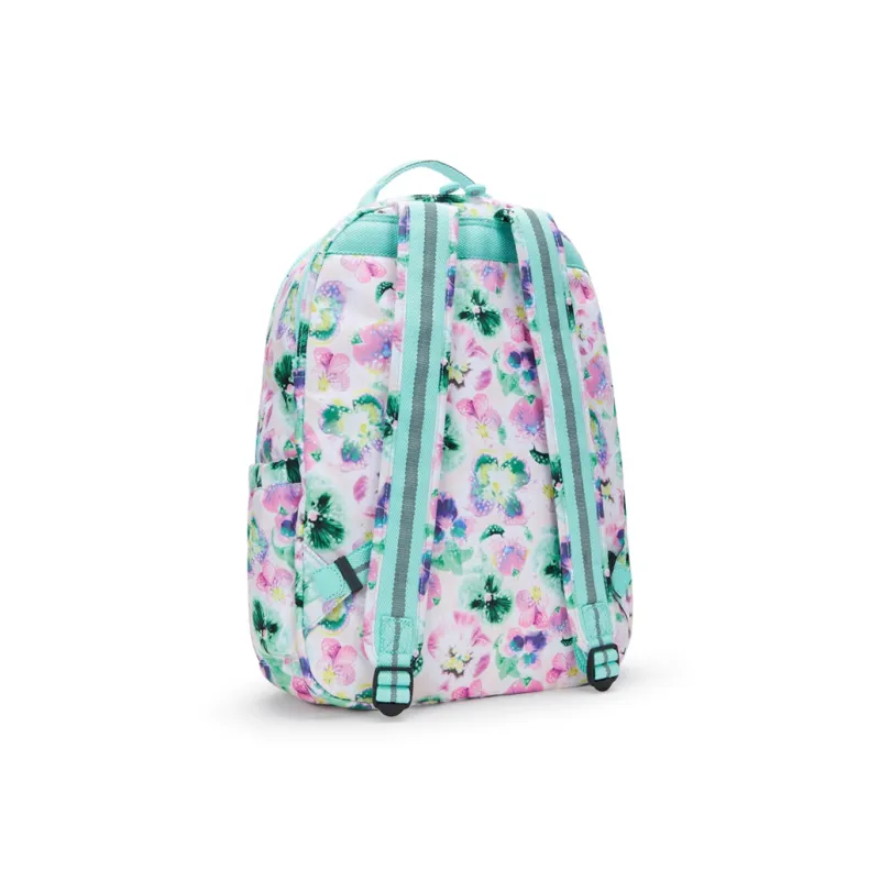 Kipling Recycled Polyester Backpack Large Size Women's Aqua Blue-2