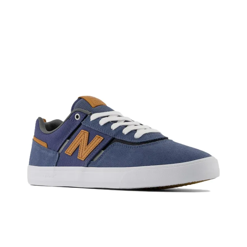 New Balance Anti Slip Wear Resistant Low Top Skateboard Shoes Unisex Blue White Yellow-2
