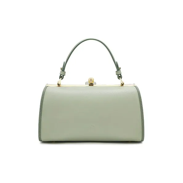 Ancient Yi Xi Cow Leather Shoulder Bag, Crossbody Bag, Handbag Medium Size Women's Willow Sprout Green-2