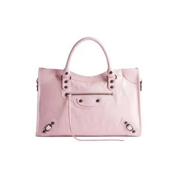 Balenciaga Lambskin Tote Bag Shopping Bag Shoulder Bag Crossbody Bag Handbag Medium Size Women's Light Pink