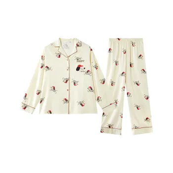 GUKOO Pajama Set Women's Bean Puree Yellow