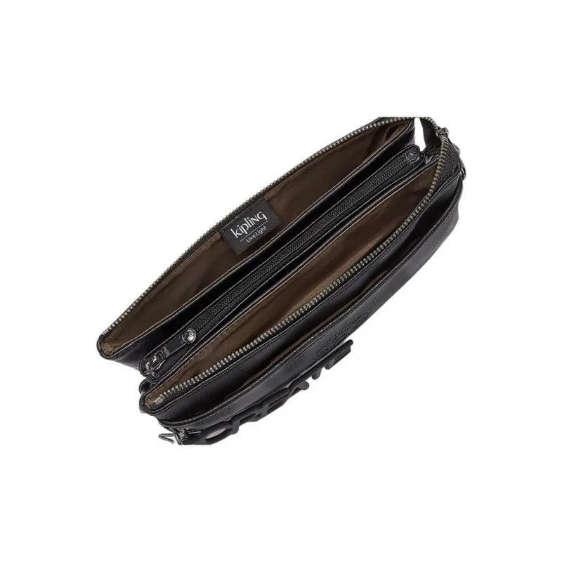 Kipling Shoulder Bags Black Leather Patchwork-4