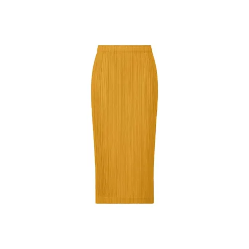 PLEATS PLEASE ISSEY MIYAKE Casual Long Skirts Women's Mustard