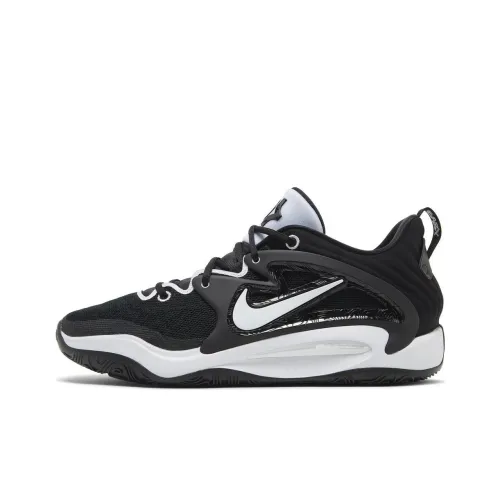 nike the KD 15 Anti Slip Wear Resistant Low Top Basketball Shoes Men's Black White