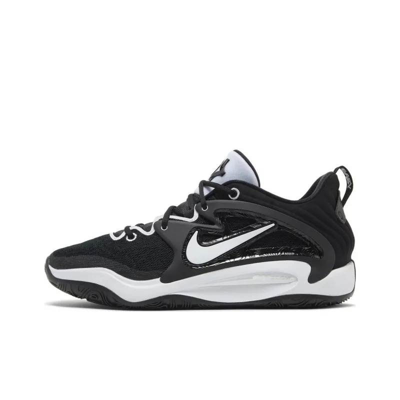 Nike KD 15 Anti Slip Wear Resistant Low Top Basketball Shoes Men's Black White-0